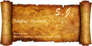 Sághy József névjegykártya